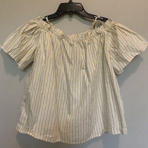 Off the Shoulder Women’s Blouse (Striped)